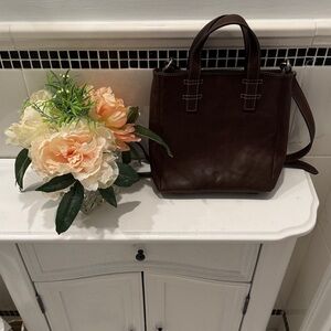 Frye mini Mindy Brown Leather Tote Bag